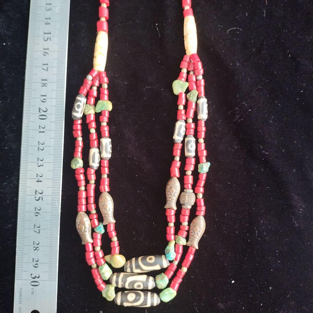 ヴィンテージ チベット風マルチストランドネックレス（25年以上前）