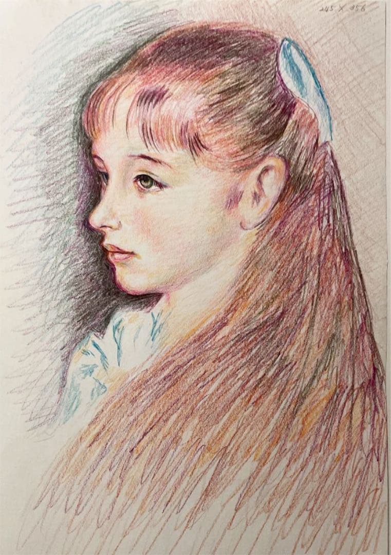 鉛筆画　シモーネ・マルティーニのエンジェルの模写