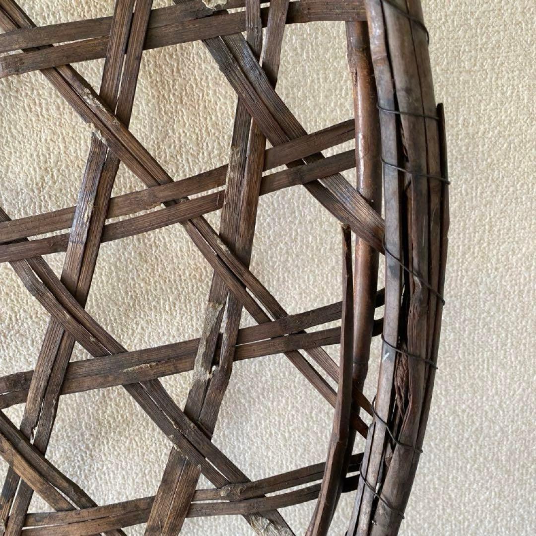 アンティークお蚕籠 古道具 竹カゴ 大笊 骨董 壁飾り 昔道具 植栽