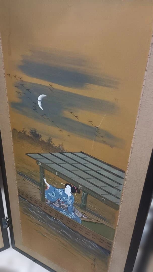 4008）寿峰　美人画　屏風　春夏秋冬？