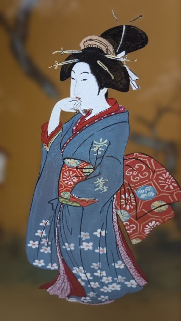 4008）寿峰　美人画　屏風　春夏秋冬？