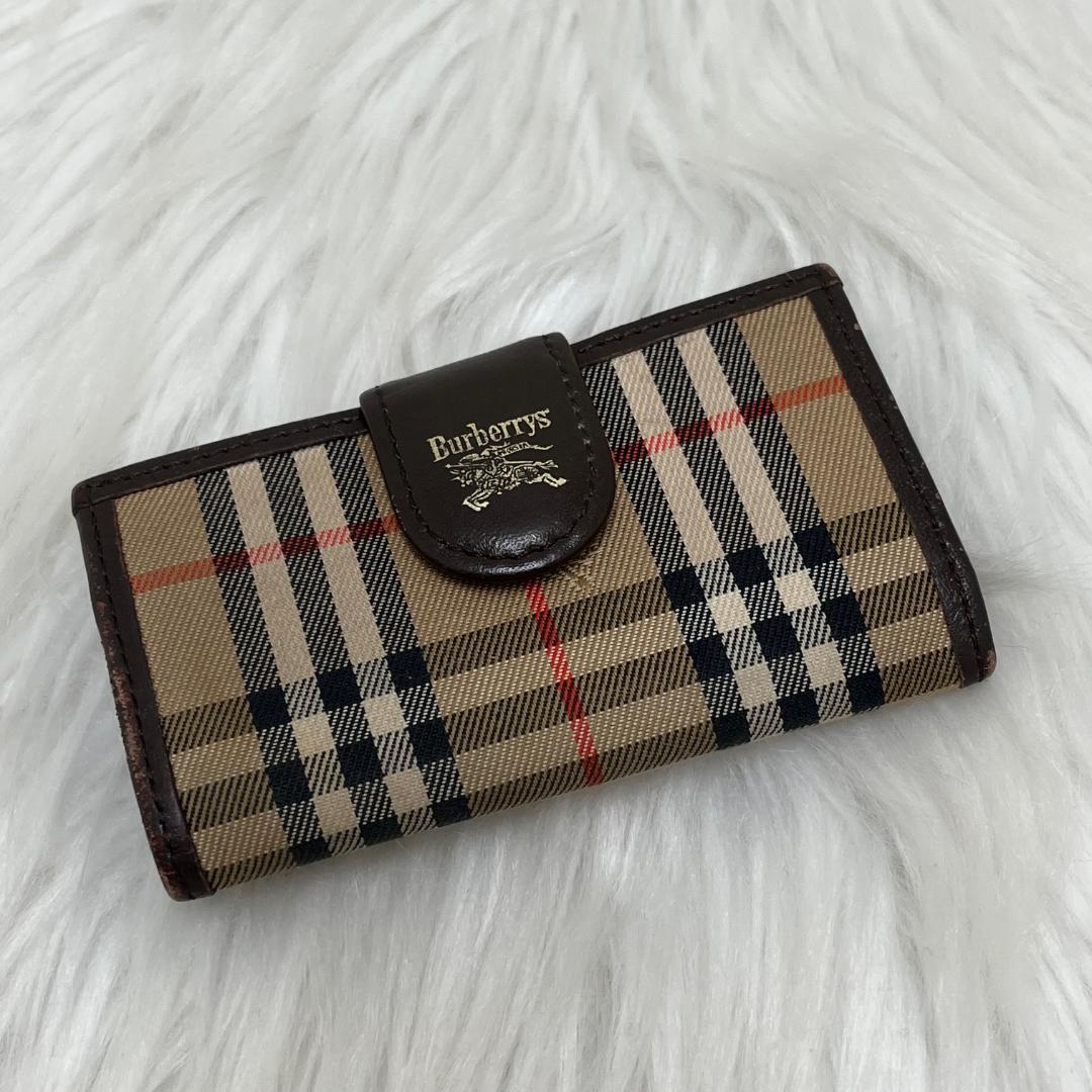 BURBERRY キーケース 4連 ノバチェック ホースロゴ刺繍 シャドーホース