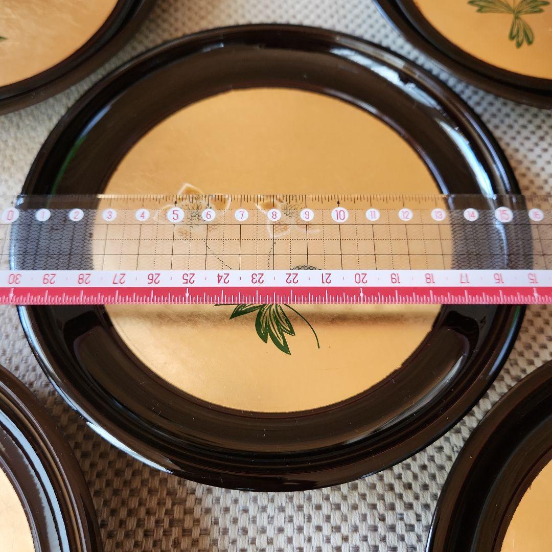 【貴重】高級漆器皿 菓子器 5枚セット 花模様