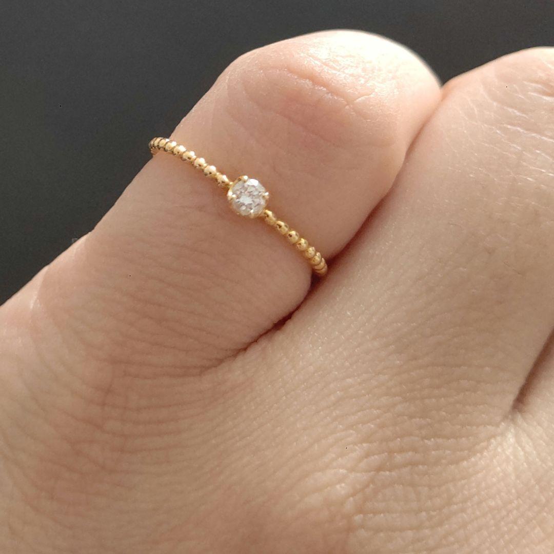 【ビジュソフィア】k18 ダイヤモンドリング