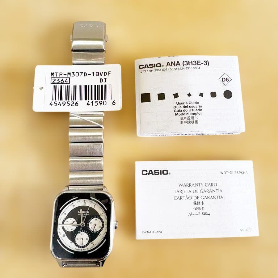 カシオ MTP-M307D-1BV ブラック マルチカレンダー 腕時計