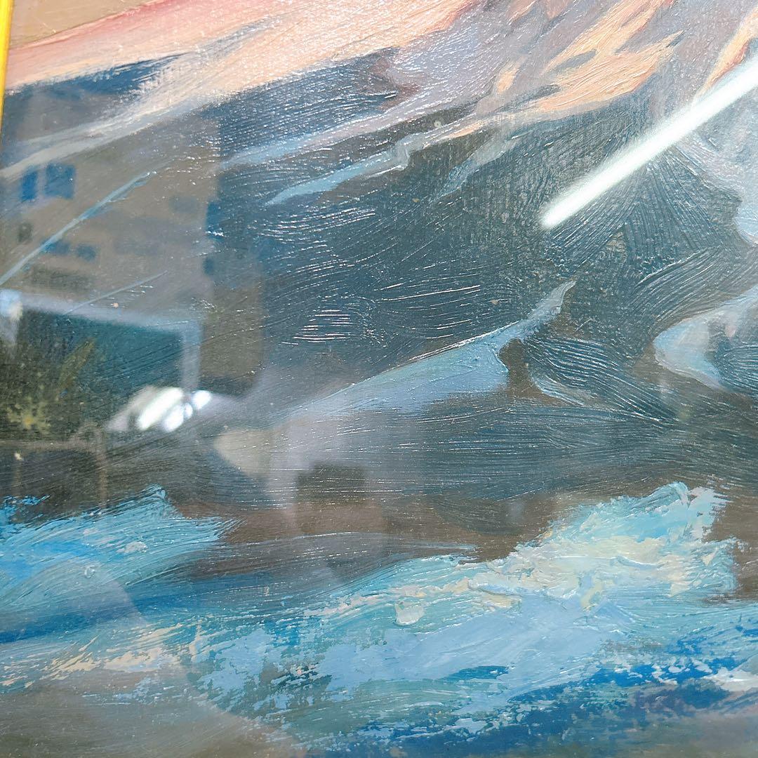 12SAM9 龍 駿介 「朝焼け富士」三ッ峠山にて 絵画 油絵 額入り アート