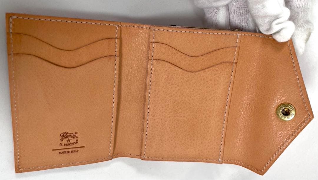 未使用 IL BISONTE イルビゾンテ 三つ折り財布 がま口 コンパクト