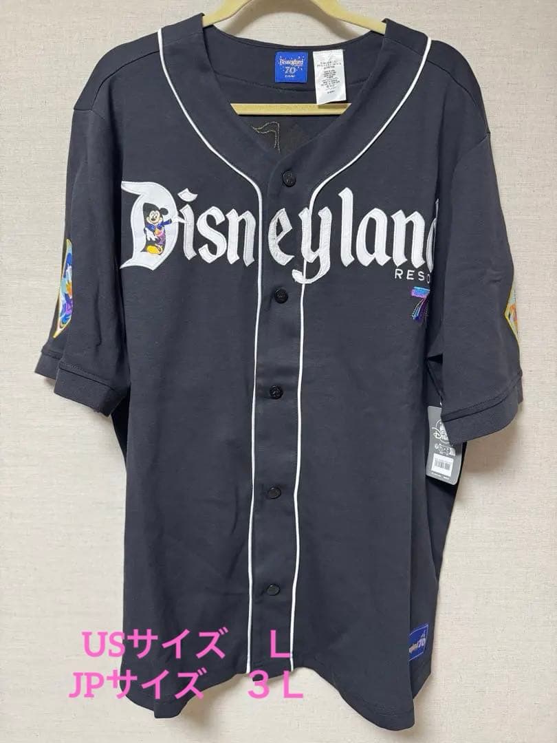 カリフォルニア ディズニーランド 70周年 ベースボールシャツ US L