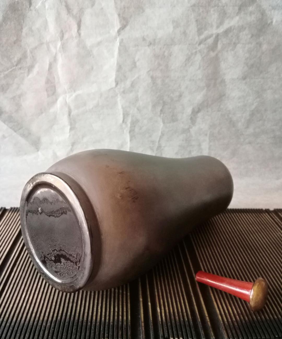 逸品 漆 木工 銀粉蒔 内朱塗り 江戸時代 水筒 徳利 花瓶和骨董