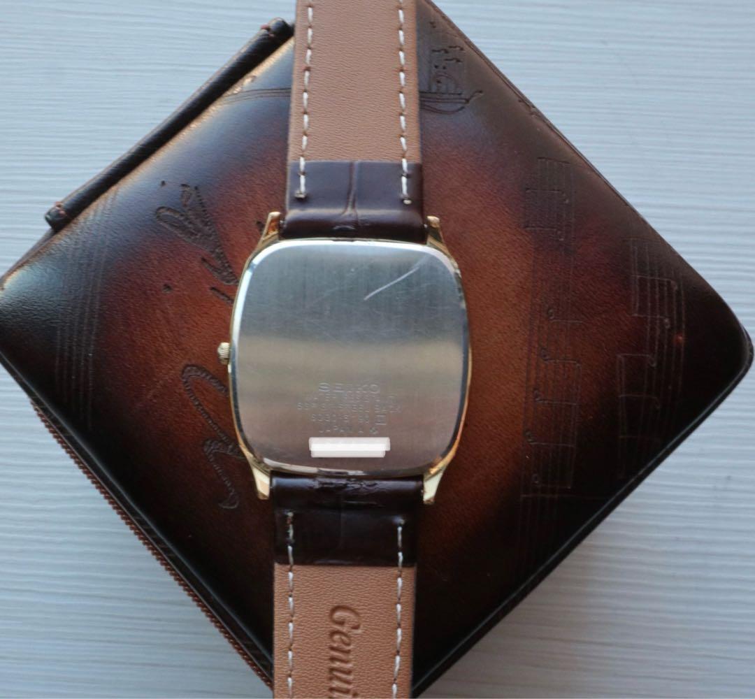 SEIKO シャリオ tank 6030 レクタンギュラー ゴールド 稼動品