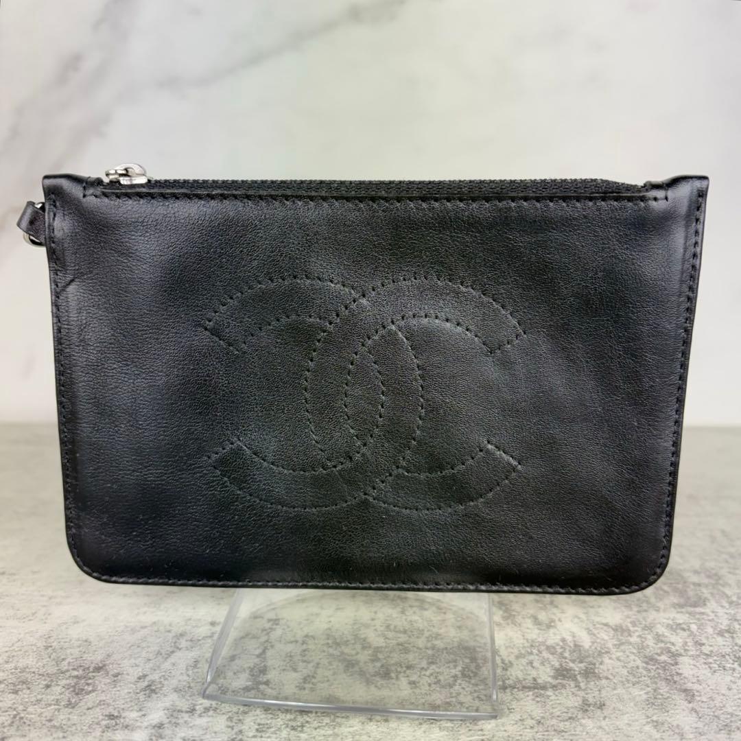 CHANEL シャネル　ポーチ　ラムスキン　カードケース　ケース　財布