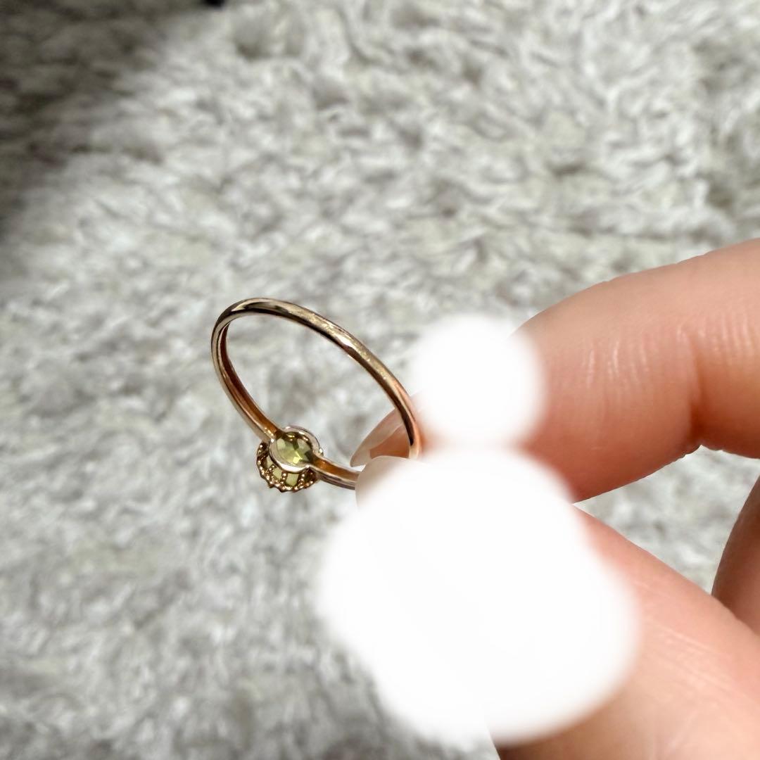 ツツミ　K10YG ペリドット　リング　13号