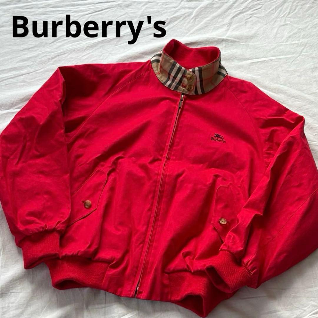 バーバリーズ☆Burberry☆スウィングトップ ジャケット ノバチェック 赤M