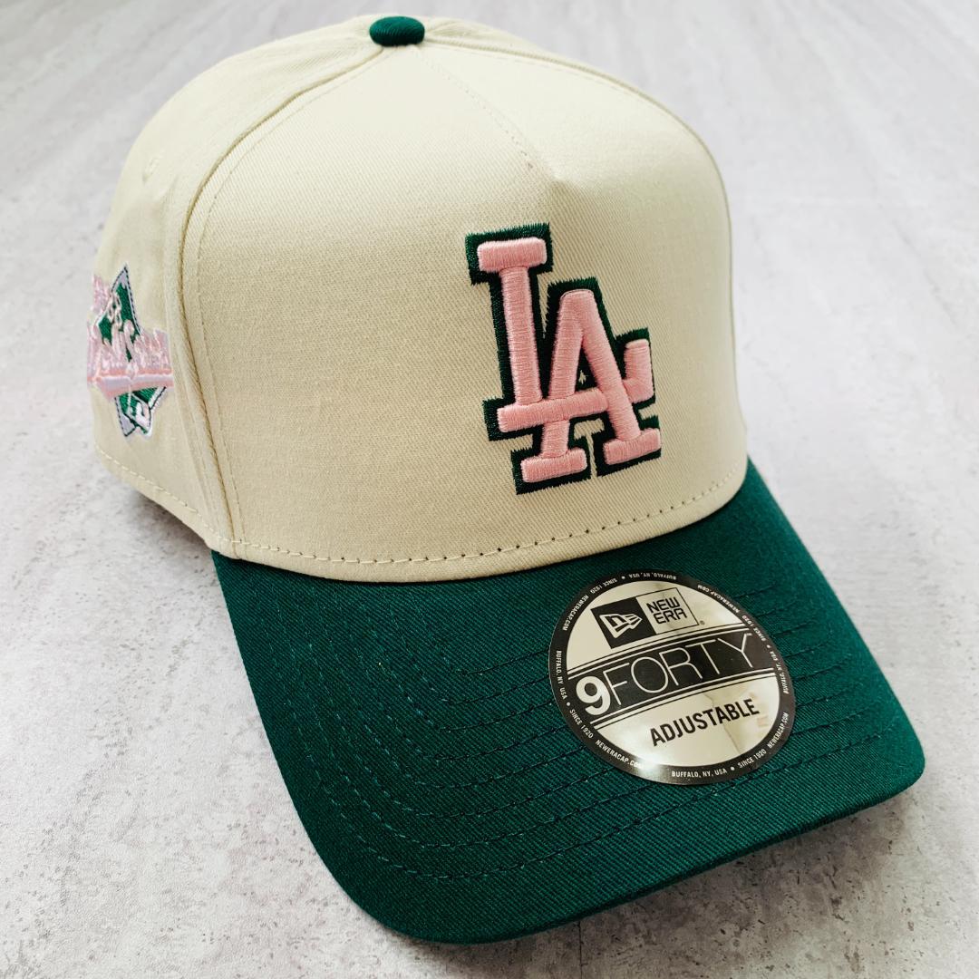 海外限定！ LA ニューエラ キャップ ドジャース 緑 ピンク ツートン