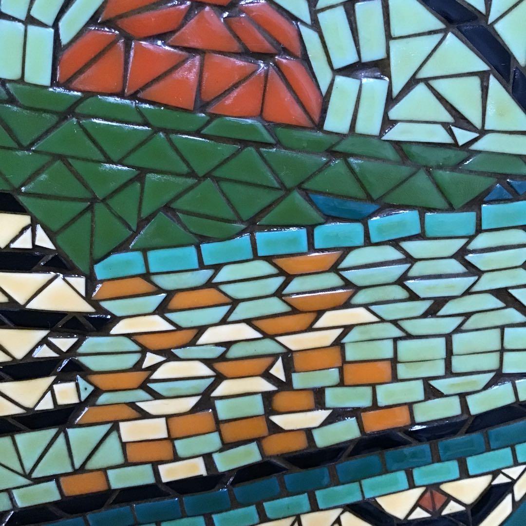 50'sアメリカ モザイクタイル 絵画 額 ビンテージHAWAII