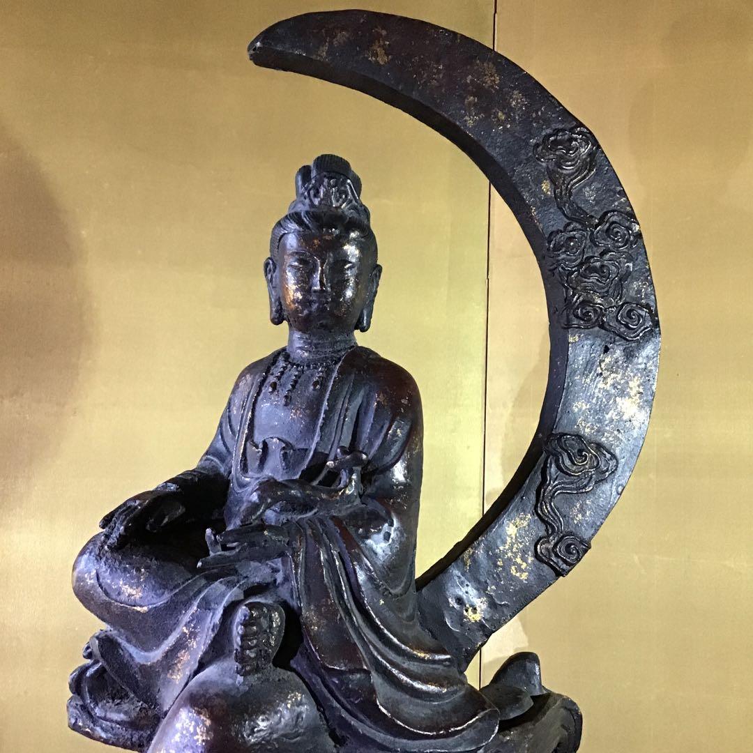 波上月光観世音菩薩 鍍金仏 大明永樂年