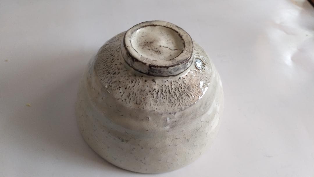 萩焼 清水啓功 萩上手物粉引 小井戸茶碗 共箱 共布 茶道具 抹茶碗 美品