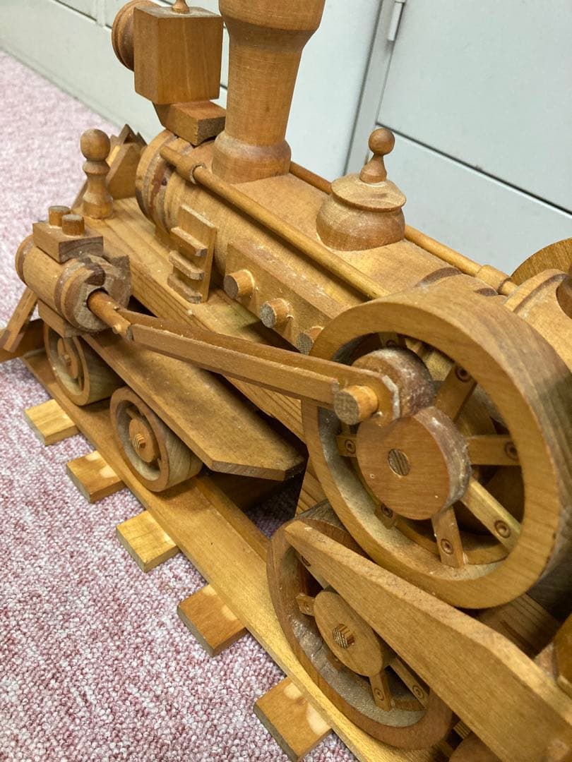 木製 蒸気機関車模型 約100cm レール付き
