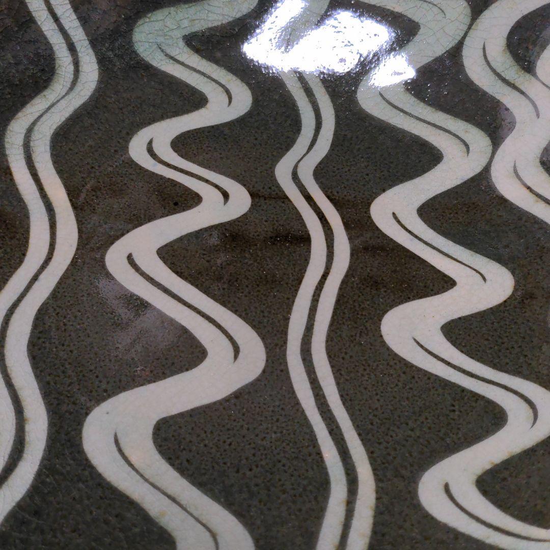 倉敷　堤窯　武内真木　スリップウエア　大皿　民芸