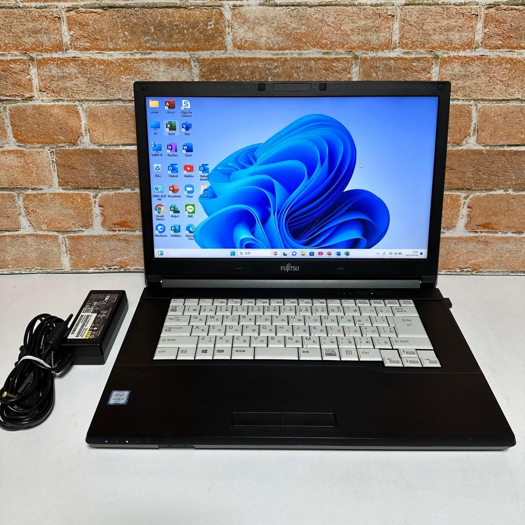 富士通ノート PC 高速起動SSD 256GB メモリ8GB オフィス2024年