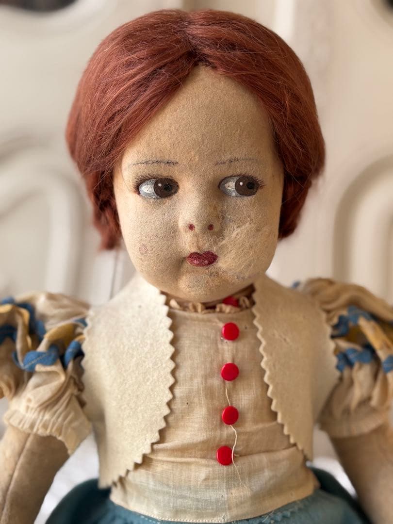 ♡ アンティーク 可愛い少女 オールド・レンチドール LENCI フェルト人形