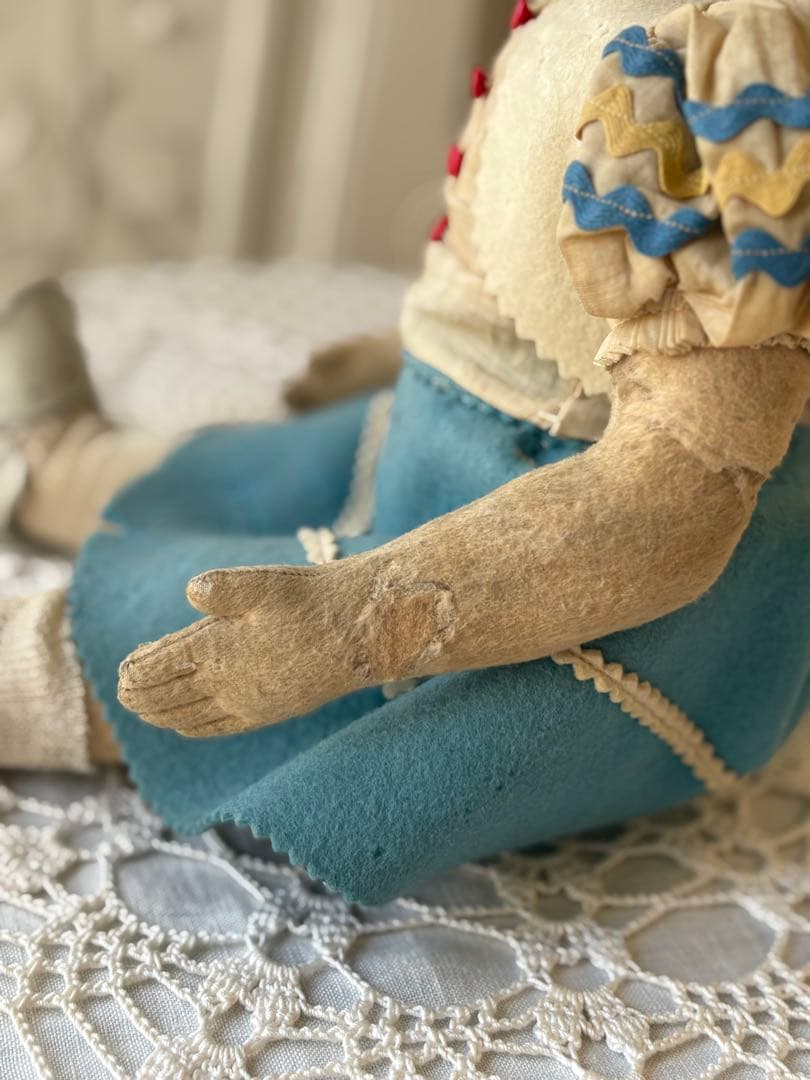 ♡ アンティーク 可愛い少女 オールド・レンチドール LENCI フェルト人形