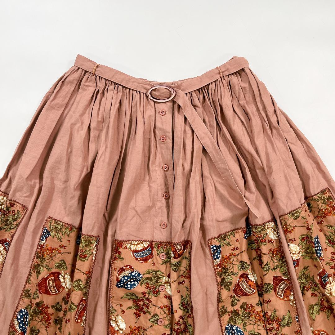 PINK HOUSE ピンクハウス 瓶ジャム フレア ロングスカート ピンク