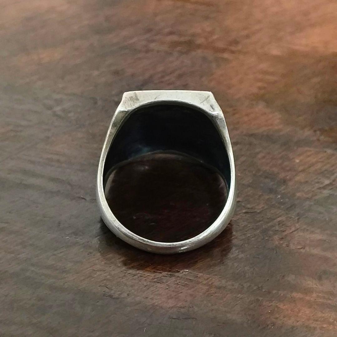 インディアンジュエリー ホピ族 ココペリ オーバーレイ リング シルバー925