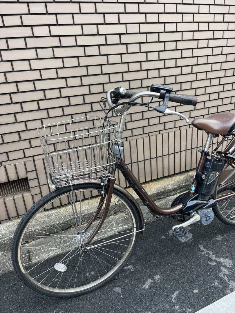 電動アシスト自転車 ブラウン 前カゴ付き