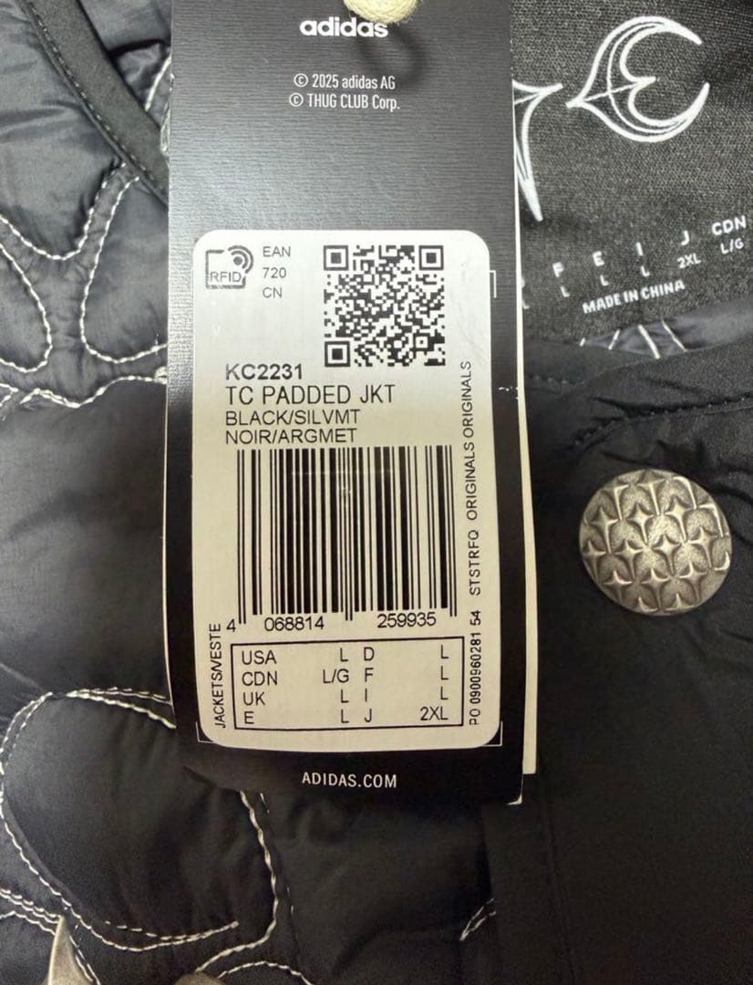 新品L Adidas Thug Club TC JKT KC2231