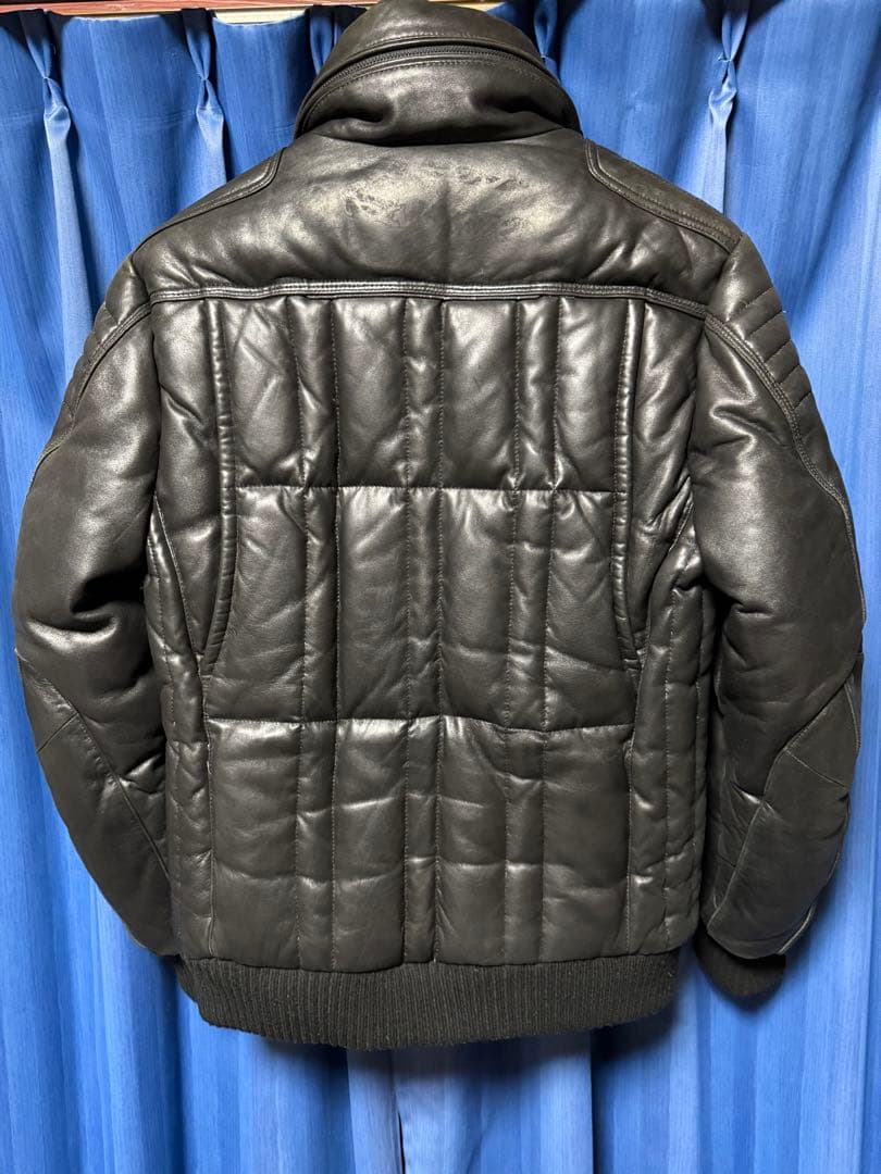 極美品▪️ユニオンジャップ ラム レザー ダウンジャケット ライダース
