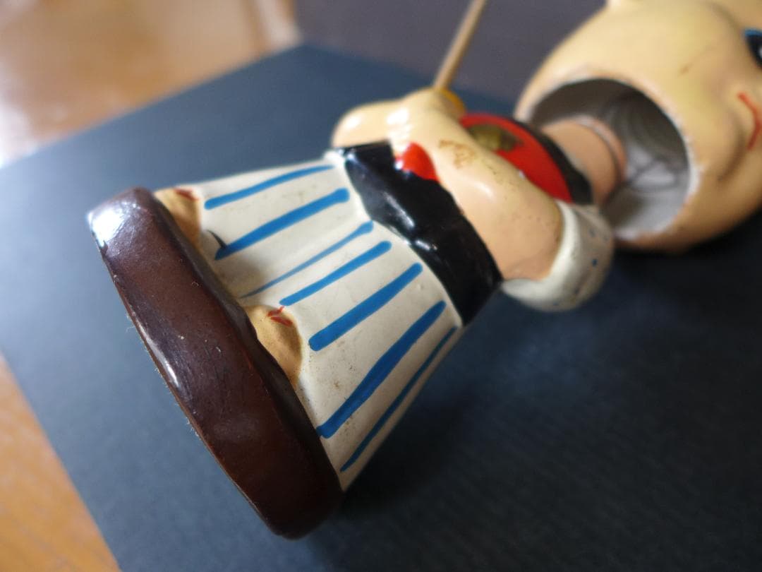 時代物【良品】昭和30年代 赤胴鈴之助 首振り人形陶器彩色 少年