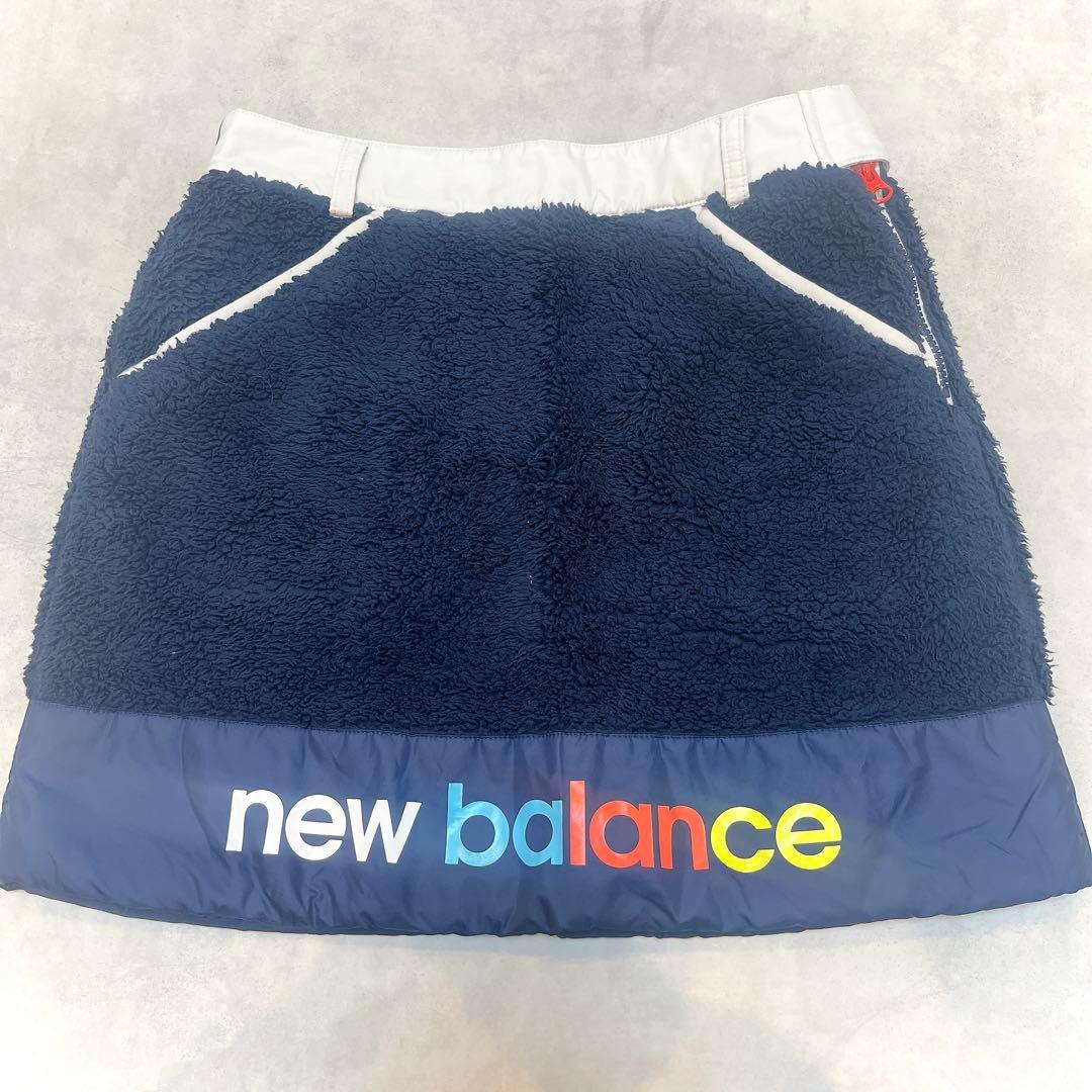 セットアップ◆ニューバランス ゴルフ ボアベスト＆スカート◇ネイビー M 蓄熱