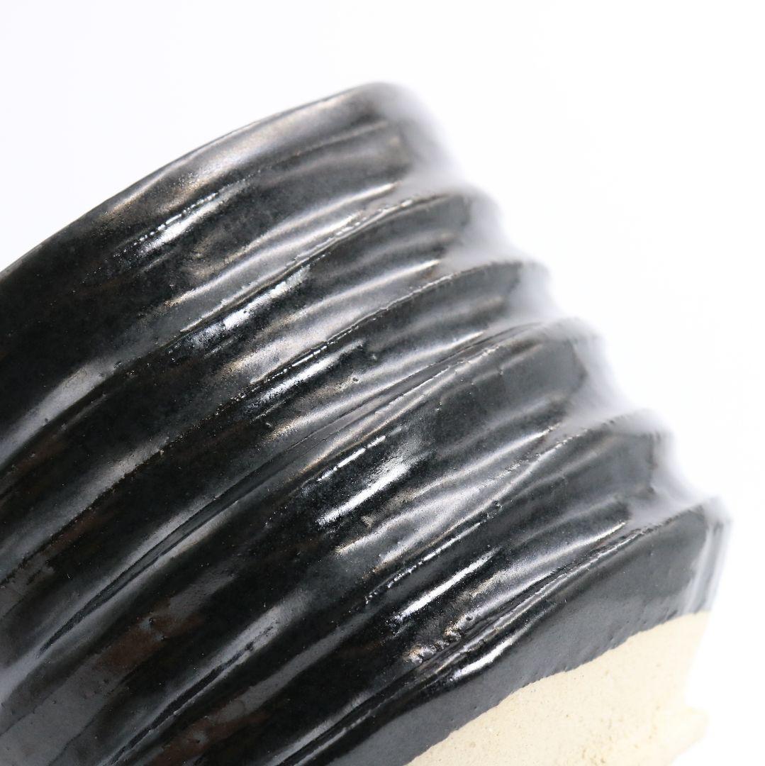 人間国宝 加藤唐九郎作 黒茶碗 銘:埋火 瀬戸 茶道具 IX235 1FB6