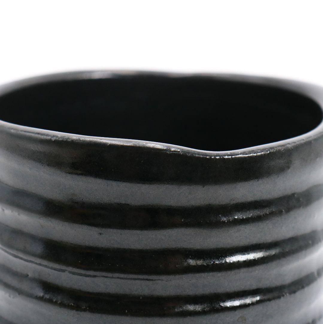 人間国宝 加藤唐九郎作 黒茶碗 銘:埋火 瀬戸 茶道具 IX235 1FB6