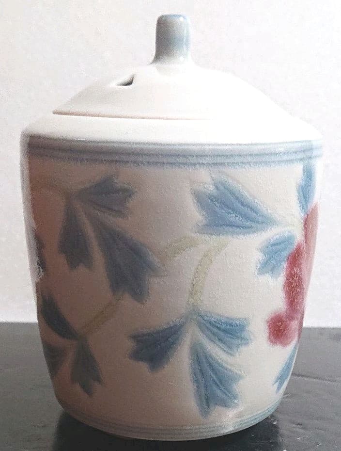 森洋作品 彩瓷牡丹紋香炉