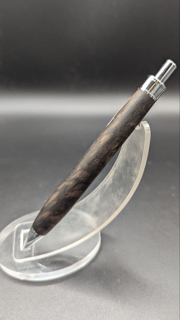 210ペン工房翌檜 極上 黒柿 孔雀杢 木軸シャーペン 木軸ボールペン 銘木