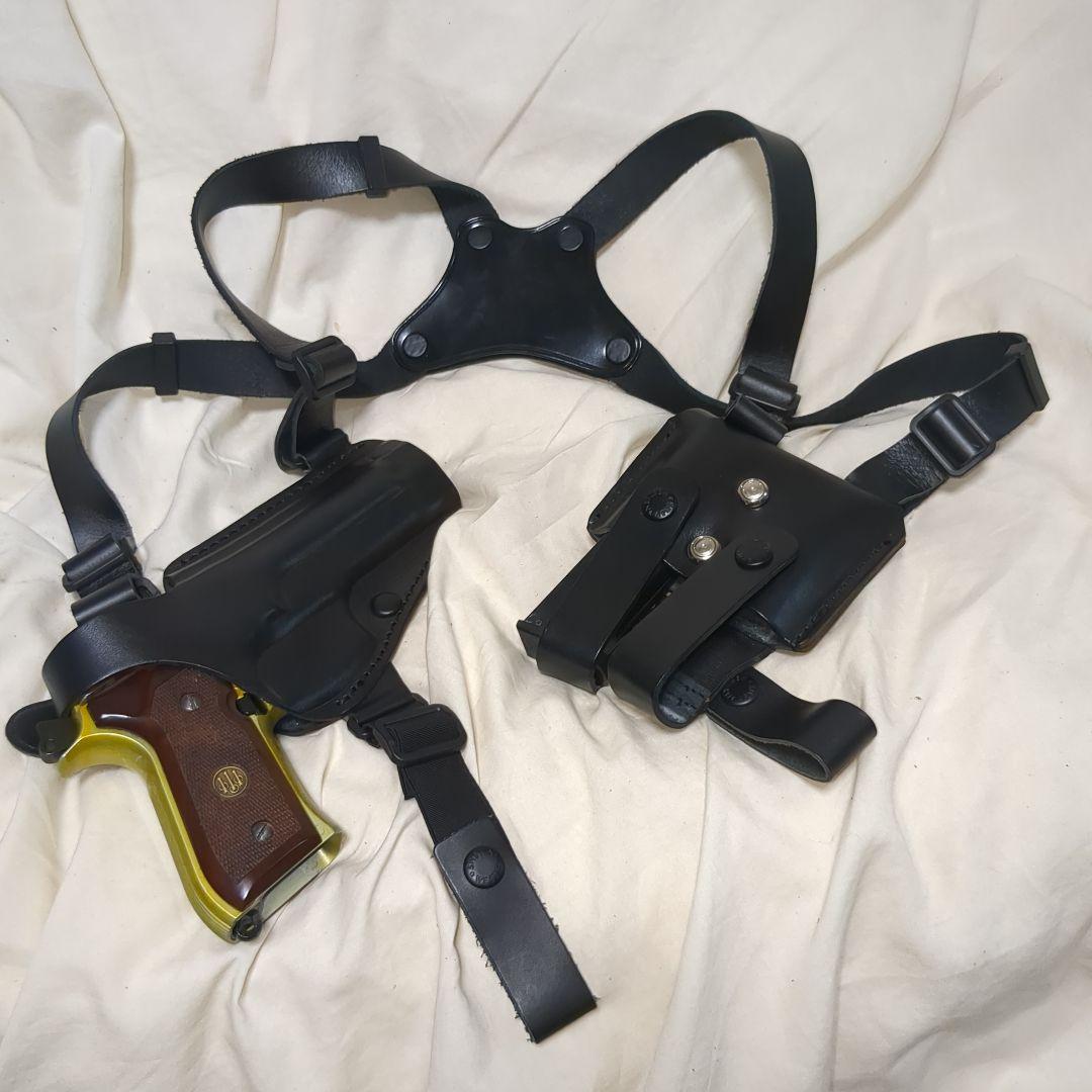 WA ダイハード 本革レザーショルダーホルスターM9 M92F専用 ブラック