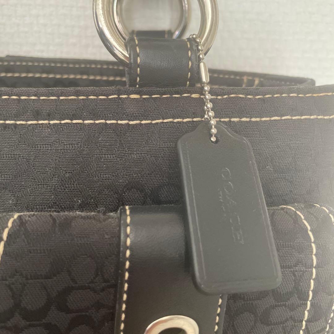 COACH コーチ シグネチャー ハンドバッグ 黒 ブラック