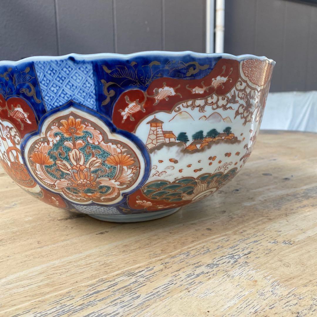 古伊万里 金彩　色絵大鉢　直径32cmＸ高さ15.5cm