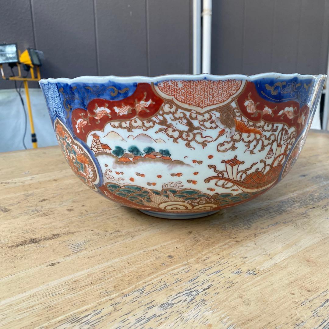 古伊万里 金彩　色絵大鉢　直径32cmＸ高さ15.5cm