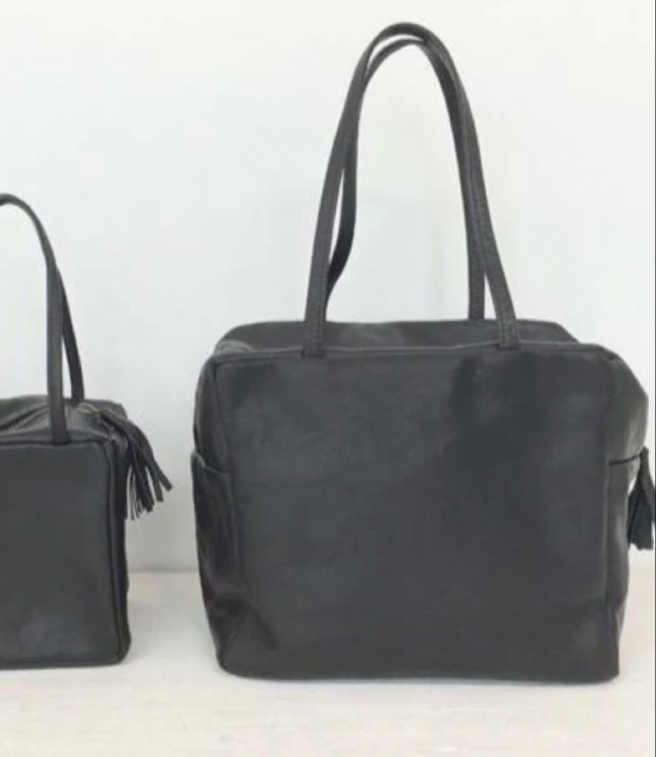 ダンサーカレバッグ　レザーショルダーバッグ　Lサイズ ブラック