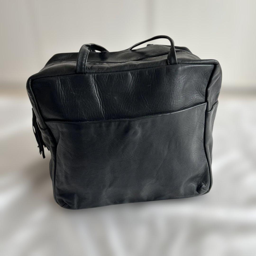 ダンサーカレバッグ　レザーショルダーバッグ　Lサイズ ブラック