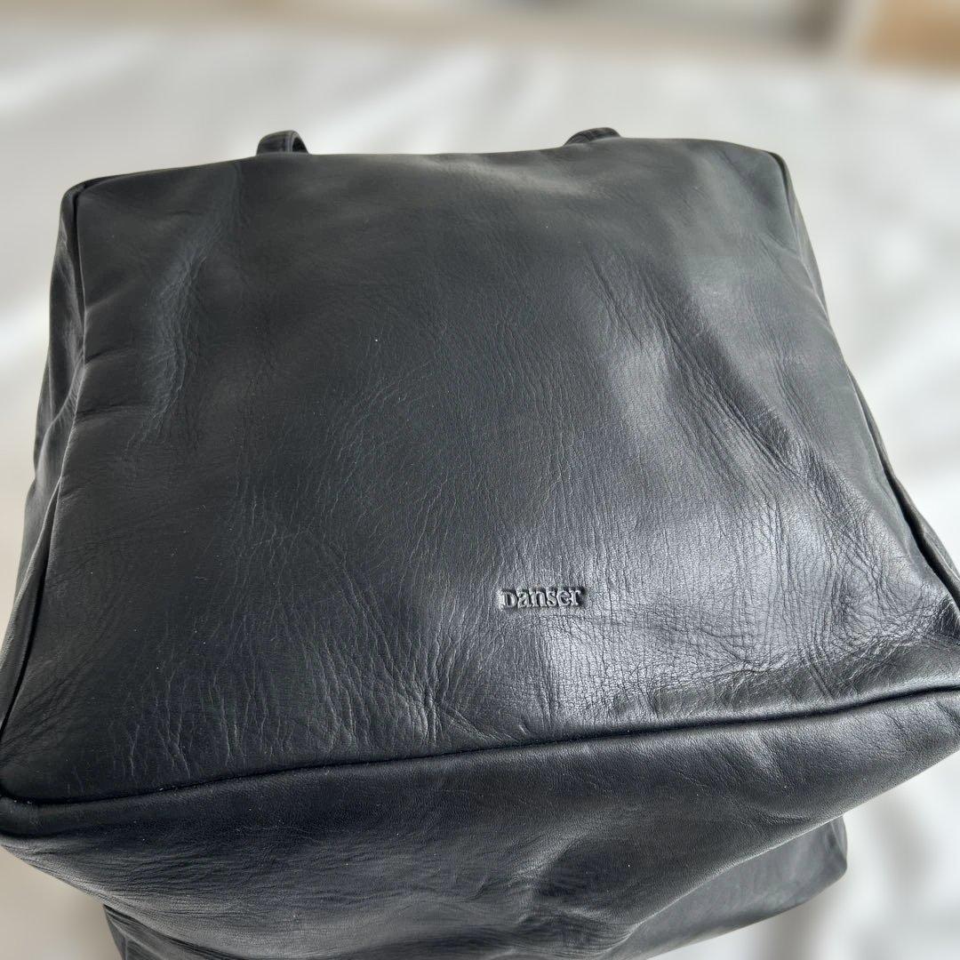 ダンサーカレバッグ　レザーショルダーバッグ　Lサイズ ブラック