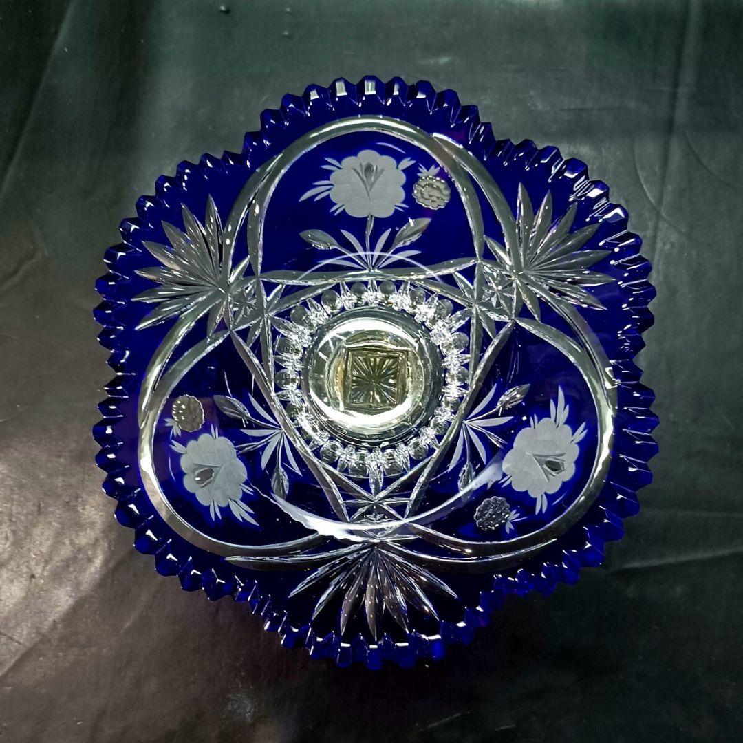 DRESDEN ドレスデン 草花模様 カット コンポート 盛り皿 美術品