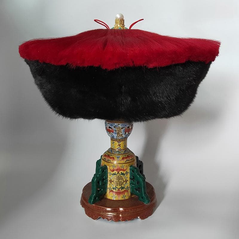 珍】 皇帝冠 中国古美術 真珠貂皮 清朝様式