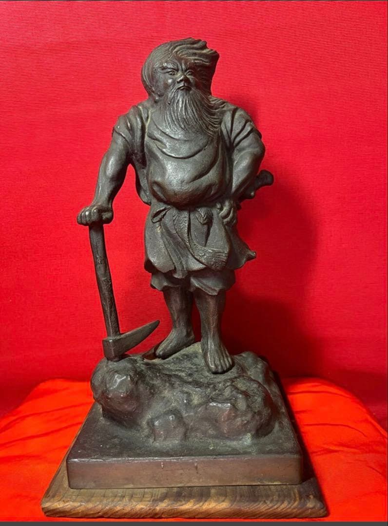 ブロンズ 古銅 アイヌ刀 シャクシャイン アイヌ戦士 銅像 日本史 JAPAN