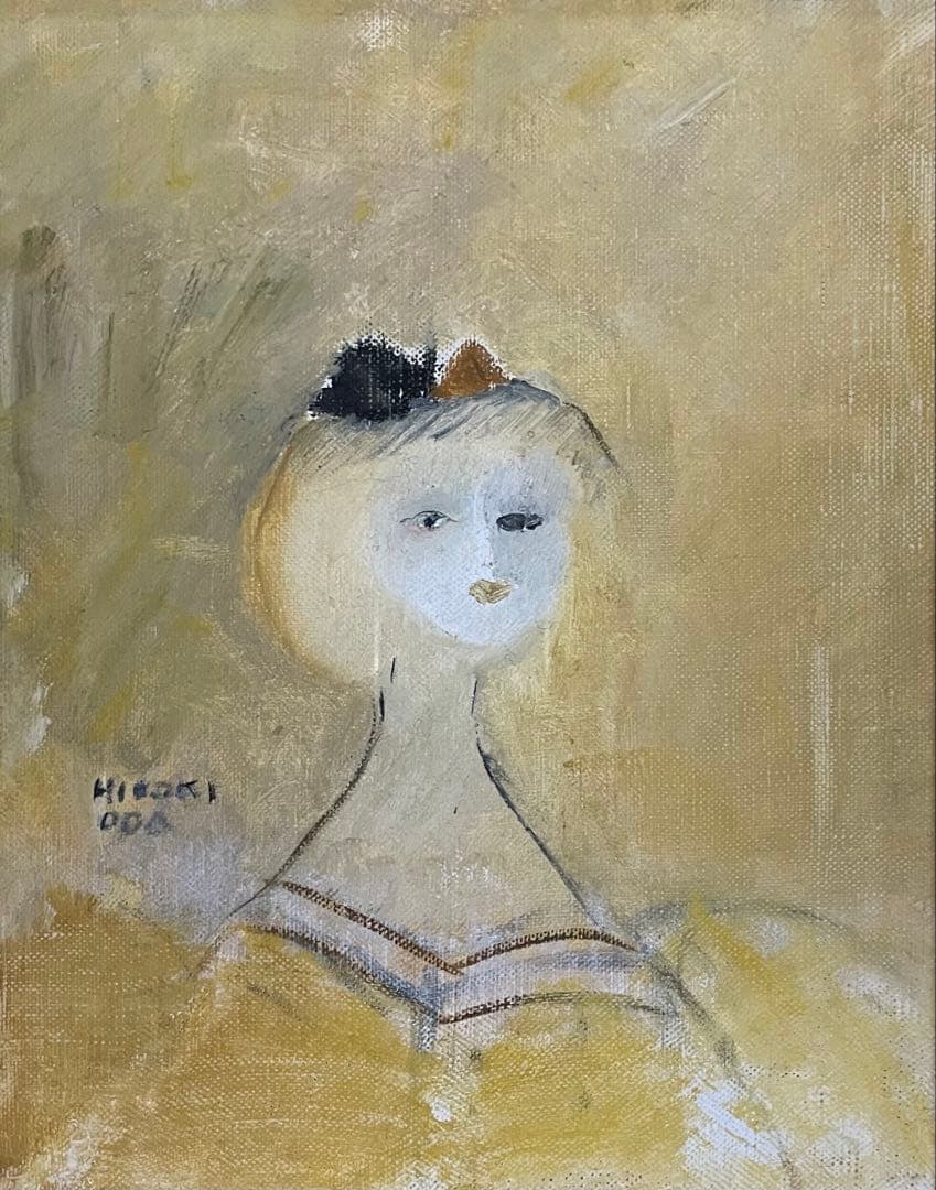 織田廣喜 少女 油彩 二科会理事長 3号 e123
