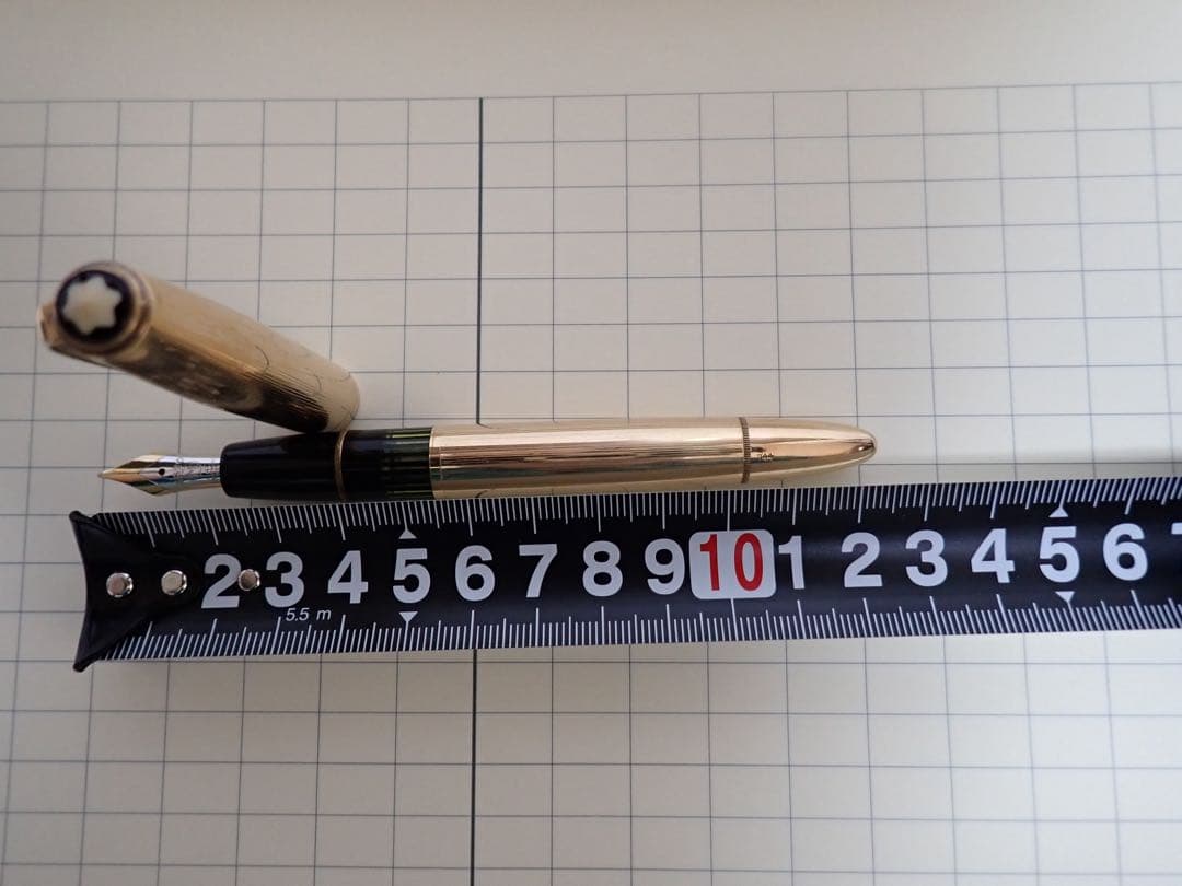 モンブラン｜#744｜ピンストライプゴールド｜吸入方式｜ヴィンテージ