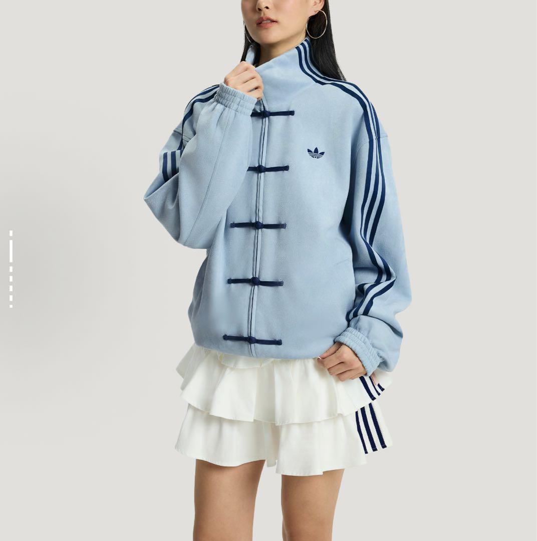 海外限定L Adidas CTT 新中式ジャケット ライトブルー KT3846